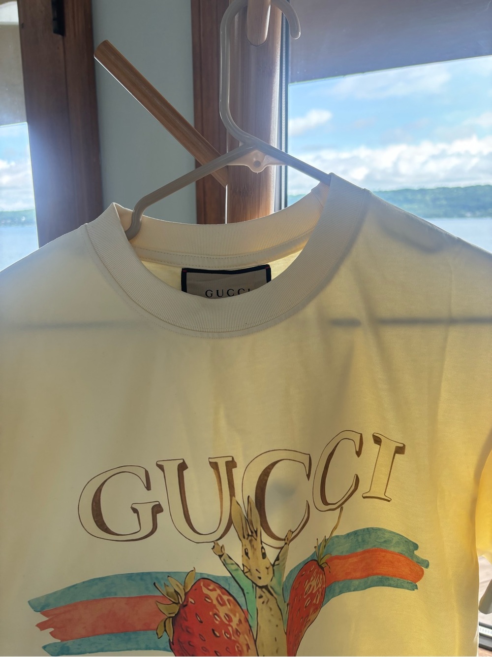 Cream Tee with Strawberry Graphic ( bit oversized)